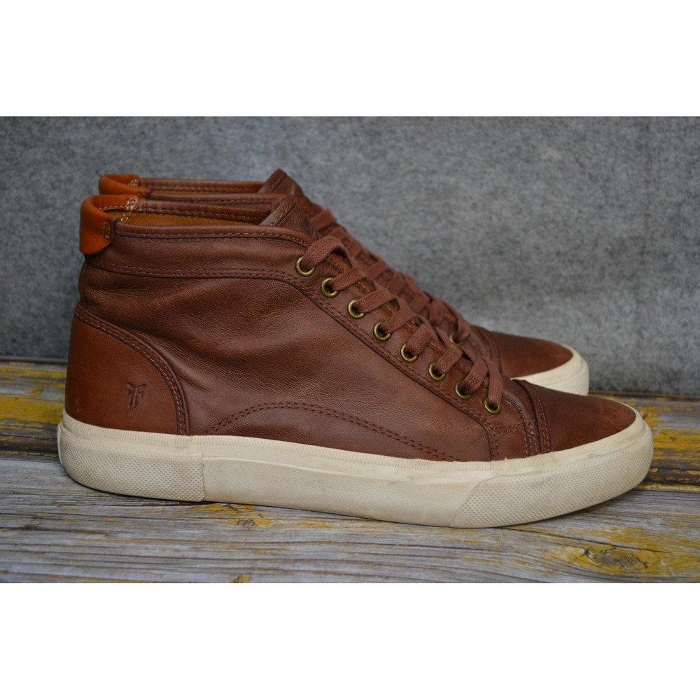Frye Ludlow Shoes Mens 11 Brown Leather High Top Lace Up Casual Sneakers 3480253